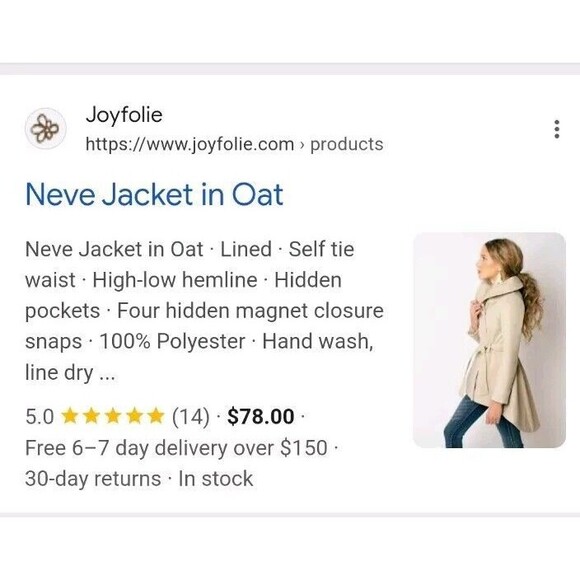 Joyfolie Neve Jacket Dusty Rose SIZE 12 - Picture 11 of 11